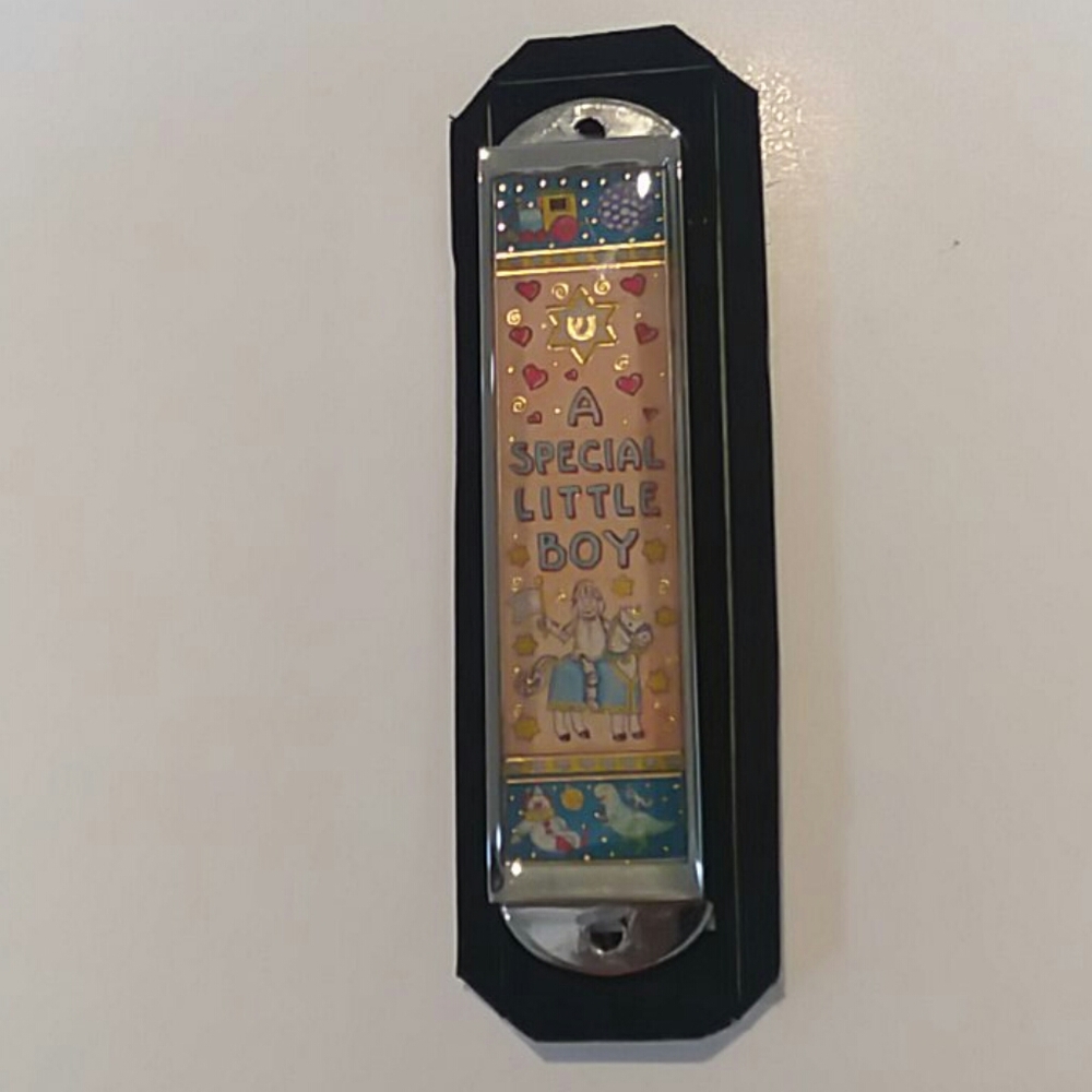 Enamel Mezuzah including scroll